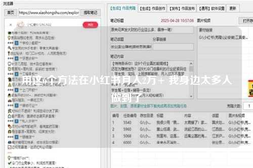 用这6个方法在小红书月入2万+ 我身边太多人做到了