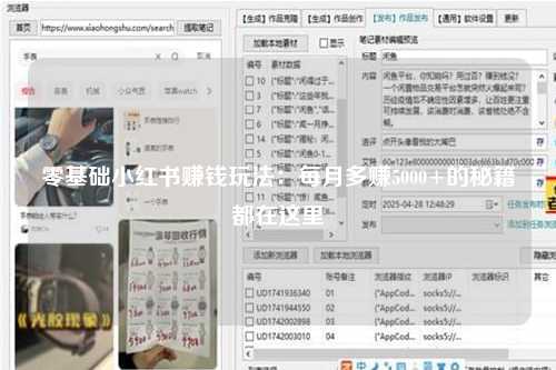 零基础小红书赚钱玩法：每月多赚5000+的秘籍都在这里