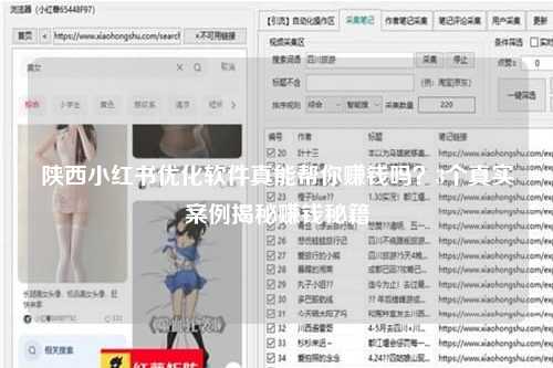 陕西小红书优化软件真能帮你赚钱吗？3个真实案例揭秘赚钱秘籍