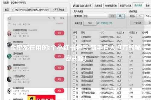 金星都在用的8个小红书神器 新手月入过万的秘密武器！