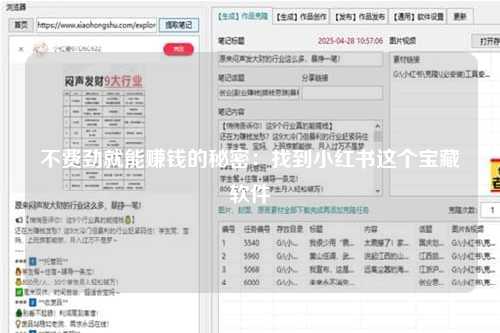 不费劲就能赚钱的秘密：找到小红书这个宝藏软件