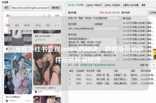 1元在小红书变现10000+的秘诀：教你用营销软件玩转种草经济