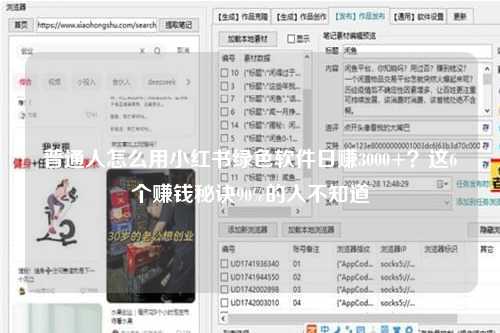 普通人怎么用小红书绿色软件日赚3000+？这6个赚钱秘诀90%的人不知道