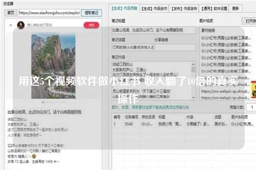 用这5个视频软件做小红书 收入翻了10倍的真实操作