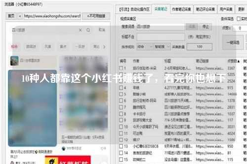10种人都靠这个小红书赚钱了，看完你也想下