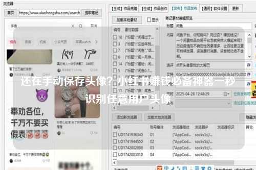 还在手动保存头像？小红书赚钱必备神器一秒识别任意用户头像